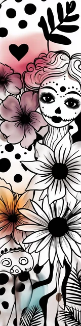 Free colorable bookmarks of daisies and plants